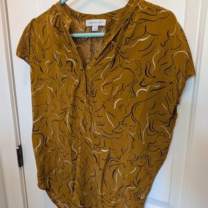 Amour Vert Mustard Abstract Blouse